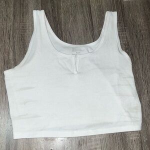 White Cropped Tank Top